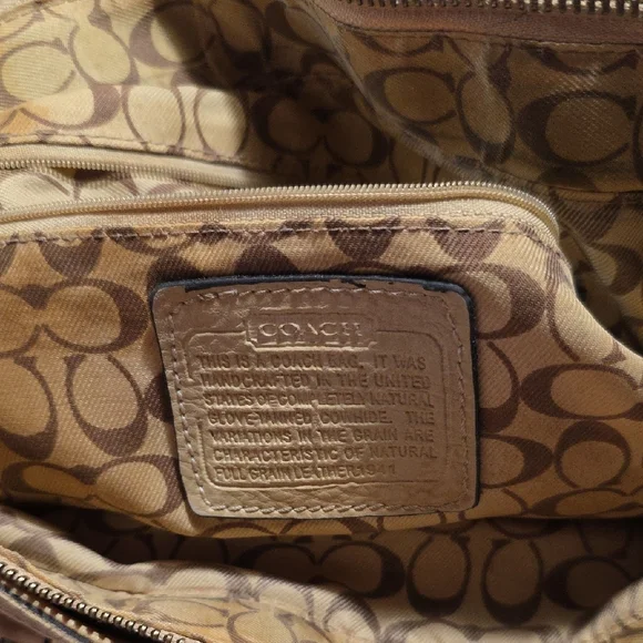 Coach Cream and Blue Shoulder Bag Artistic Design - Picture 3 of 6